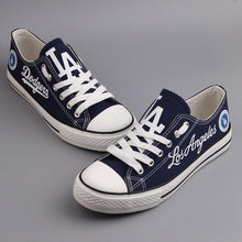 Load image into Gallery viewer, Los Angeles Dodgers MLB Apparel Unisex Breathable Canvas Shoes Black/Blue Full Plus Size Best Gift Printed Logo Team