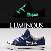 Load image into Gallery viewer, Los Angeles Dodgers MLB Apparel Unisex Breathable Canvas Shoes Black/Blue Full Plus Size Best Gift Printed Logo Team