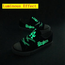 Load image into Gallery viewer, Los Angeles Dodgers MLB Apparel Unisex Breathable Canvas Shoes Black/Blue Full Plus Size Best Gift Printed Logo Team