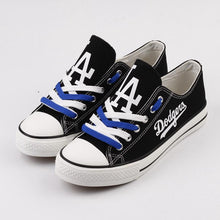 Load image into Gallery viewer, Los Angeles Dodgers MLB Apparel Unisex Breathable Canvas Shoes Black/Blue Full Plus Size Best Gift Printed Logo Team