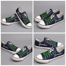 Load image into Gallery viewer, New York Yankees MLB Apparel Unisex Breathable Canvas Shoes Black/White/Blue Full Plus Size Best Gift Printed Logo Team