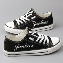 Load image into Gallery viewer, New York Yankees MLB Apparel Unisex Breathable Canvas Shoes Black/White/Blue Full Plus Size Best Gift Printed Logo Team