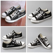 Load image into Gallery viewer, New York Yankees MLB Apparel Unisex Breathable Canvas Shoes Black/White/Blue Full Plus Size Best Gift Printed Logo Team