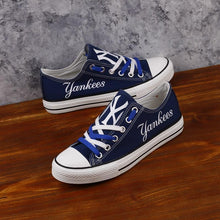 Load image into Gallery viewer, New York Yankees MLB Apparel Unisex Breathable Canvas Shoes Black/White/Blue Full Plus Size Best Gift Printed Logo Team