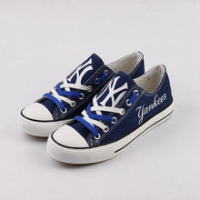 Load image into Gallery viewer, New York Yankees MLB Apparel Unisex Breathable Canvas Shoes Black/White/Blue Full Plus Size Best Gift Printed Logo Team