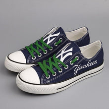 Load image into Gallery viewer, New York Yankees MLB Apparel Unisex Breathable Canvas Shoes Black/White/Blue Full Plus Size Best Gift Printed Logo Team