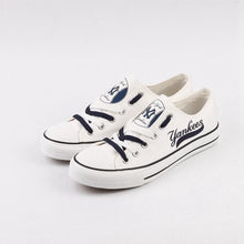Load image into Gallery viewer, New York Yankees MLB Apparel Unisex Breathable Canvas Shoes Black/White/Blue Full Plus Size Best Gift Printed Logo Team