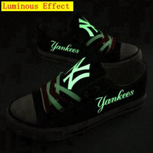 Load image into Gallery viewer, New York Yankees MLB Apparel Unisex Breathable Canvas Shoes Black/White/Blue Full Plus Size Best Gift Printed Logo Team