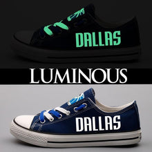 Load image into Gallery viewer, Dallas Mavericks NBA Apparel Unisex Breathable Canvas Shoes Black/White/Blue Full Plus Size Best Gift Printed Logo Team