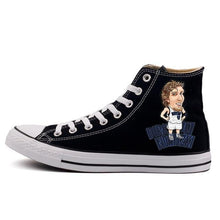 Load image into Gallery viewer, Dallas Mavericks NBA Apparel Unisex Breathable Canvas Shoes Black/White/Blue Full Plus Size Best Gift Printed Logo Team