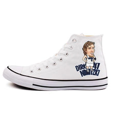 Load image into Gallery viewer, Dallas Mavericks NBA Apparel Unisex Breathable Canvas Shoes Black/White/Blue Full Plus Size Best Gift Printed Logo Team