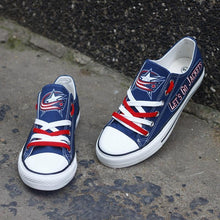Load image into Gallery viewer, Columbus Blue Jackets NHL Apparel Unisex Breathable Shoes Custom Black/Blue Full Plus Size Best Gift Printed Logo Team
