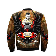 Load image into Gallery viewer, UFC MMA Apparel Men Khabib Nurmagomedov 3D Zipper Bomber Jacket Personalized Full Color Full Plus Size Best Gift Printed Logo Team