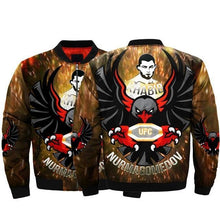 Load image into Gallery viewer, UFC MMA Apparel Men Khabib Nurmagomedov 3D Zipper Bomber Jacket Personalized Full Color Full Plus Size Best Gift Printed Logo Team