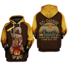 Load image into Gallery viewer, Bear Beer Go Outside I Hate People Men 3D Polyester Hoodie Sweatshirt Personalized Full Color Full Plus Size Best Gift Printed Logo Team