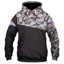 Load image into Gallery viewer, Denver Broncos NFL Apparel Men 3D Polyester Military Hoodie Sweatshirt Personalized Full Color Full Plus Size Best Gift Printed Logo Team
