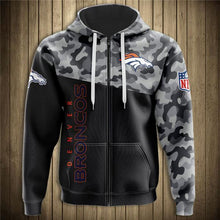 Load image into Gallery viewer, Denver Broncos NFL Apparel Men 3D Polyester Military Hoodie Sweatshirt Personalized Full Color Full Plus Size Best Gift Printed Logo Team
