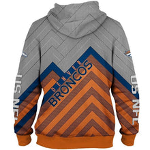 Load image into Gallery viewer, Denver Broncos NFL Apparel Men 3D Polyester Zipper Hoodie Sweatshirt Personalized Full Color Full Plus Size Best Gift Printed Logo Team
