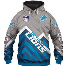 Load image into Gallery viewer, Detroit Lions NFL Apparel Men 3D Polyester Hoodie Sweatshirt Personalized Full Color Full Plus Size Best Gift Printed Logo Team