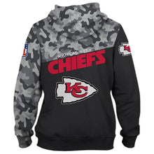 Load image into Gallery viewer, Kansas City Chiefs NFL Apparel Men 3D Polyester Military Hoodie Sweatshirt Personalized Full Color Full Plus Size Best Gift Printed Logo Team