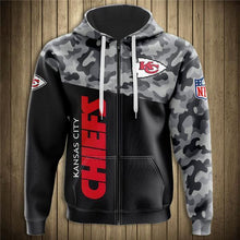 Load image into Gallery viewer, Kansas City Chiefs NFL Apparel Men 3D Polyester Military Hoodie Sweatshirt Personalized Full Color Full Plus Size Best Gift Printed Logo Team