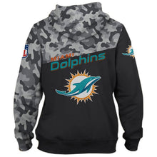 Load image into Gallery viewer, Miami Dolphins NFL Apparel Men 3D Polyester Military Hoodie Sweatshirt Personalized Full Color Full Plus Size Best Gift Printed Logo Team