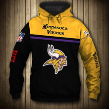 Load image into Gallery viewer, Minnesota Vikings NFL Apparel Men 3D Skull Polyester Hoodie Sweatshirt Personalized Full Color Full Plus Size Best Gift Printed Logo Team