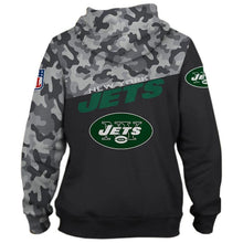 Load image into Gallery viewer, New York Jets NFL Apparel Men 3D Polyester Military Zipper Hoodie Sweatshirt Personalized Full Color Full Plus Size Best Gift Printed Logo Team