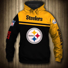 Load image into Gallery viewer, Pittsburgh Steelers NFL Apparel Men 3D Polyester Hoodie Sweatshirt Personalized Full Color Full Plus Size Best Gift Printed Logo Team