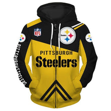 Load image into Gallery viewer, Pittsburgh Steelers NFL Apparel Men 3D Polyester Hoodie Sweatshirt Personalized Full Color Full Plus Size Best Gift Printed Logo Team