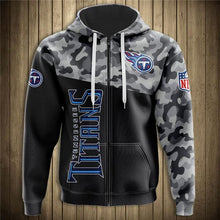 Load image into Gallery viewer, Tennessee Titans NFL Apparel Men 3D Polyester Military Hoodie Sweatshirt Personalized Full Color Full Plus Size Best Gift Printed Logo Team
