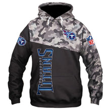 Load image into Gallery viewer, Tennessee Titans NFL Apparel Men 3D Polyester Military Hoodie Sweatshirt Personalized Full Color Full Plus Size Best Gift Printed Logo Team
