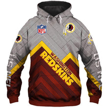 Load image into Gallery viewer, Washington Redskins NFL Apparel Men 3D Polyester Hoodie Sweatshirt Personalized Full Color Full Plus Size Best Gift Printed Logo Team