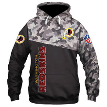 Load image into Gallery viewer, Washington Redskins NFL Apparel Men 3D Polyester Hoodie Sweatshirt Personalized Full Color Full Plus Size Best Gift Printed Logo Team