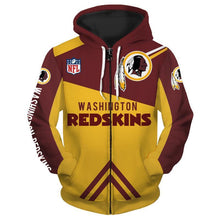 Load image into Gallery viewer, Washington Redskins NFL Apparel Men 3D Polyester Hoodie Sweatshirt Personalized Full Color Full Plus Size Best Gift Printed Logo Team
