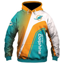 Load image into Gallery viewer, Miami Dolphins NFL Apparel Men 3D Polyester Hoodie Sweatshirt Personalized Full Color Full Plus Size Best Gift Printed Logo Team