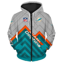 Load image into Gallery viewer, Miami Dolphins NFL Apparel Men 3D Polyester Hoodie Sweatshirt Personalized Full Color Full Plus Size Best Gift Printed Logo Team