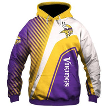 Load image into Gallery viewer, Minnesota Vikings NHL Apparel Men 3D Polyester Zipper Hoodie Sweatshirt Personalized Full Color Full Plus Size Best Gift Printed Logo Team
