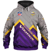 Load image into Gallery viewer, Minnesota Vikings NHL Apparel Men 3D Polyester Zipper Hoodie Sweatshirt Personalized Full Color Full Plus Size Best Gift Printed Logo Team