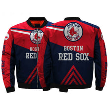 Load image into Gallery viewer, Boston Red Sox MLB Apparel Men Zipper Bomber Jacket Personalized Full Color Full Plus Size Best Gift Printed Logo Team