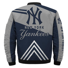 Load image into Gallery viewer, New York Yankees MLB Apparel Men Zipper Bomber Jacket Blue/Gray Full Plus Size Best Gift Printed Logo Team