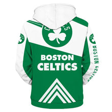 Load image into Gallery viewer, Boston Celtics NBA Apparel Men 3D Polyester Zipper Hoodie Sweatshirt Personalized Full Color Full Plus Size Best Gift Printed Logo Team