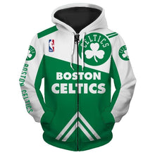 Load image into Gallery viewer, Boston Celtics NBA Apparel Men 3D Polyester Zipper Hoodie Sweatshirt Personalized Full Color Full Plus Size Best Gift Printed Logo Team