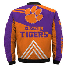 Load image into Gallery viewer, Clemson Tigers NCAA Apparel Men Zipper Bomber Jacket Personalized Full Color Full Plus Size Best Gift Printed Logo Team