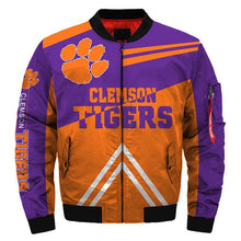 Load image into Gallery viewer, Clemson Tigers NCAA Apparel Men Zipper Bomber Jacket Personalized Full Color Full Plus Size Best Gift Printed Logo Team