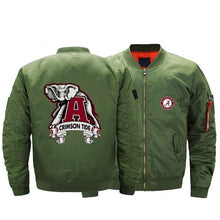 Load image into Gallery viewer, Alabama Crimson Tide NCAA Apparel Men Zipper Motorcycle Jacket Personalized Full Color Full Plus Size Best Gift Printed Logo Team