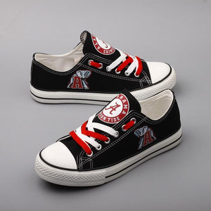 Alabama Crimson Tide NCAA Unisex Breathable Novelty Design Canvas Shoes Black Full Plus Size Best Gift Printed Logo Team