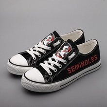 Load image into Gallery viewer, Florida State Seminoles NCAA Unisex Breathable Novelty Design Canvas Shoes Black/White Full Plus Size Best Gift Printed Logo Team