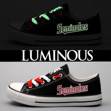 Load image into Gallery viewer, Florida State Seminoles NCAA Unisex Breathable Novelty Design Canvas Shoes Black/White Full Plus Size Best Gift Printed Logo Team