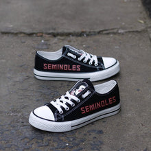 Load image into Gallery viewer, Florida State Seminoles NCAA Unisex Breathable Novelty Design Canvas Shoes Black/White Full Plus Size Best Gift Printed Logo Team